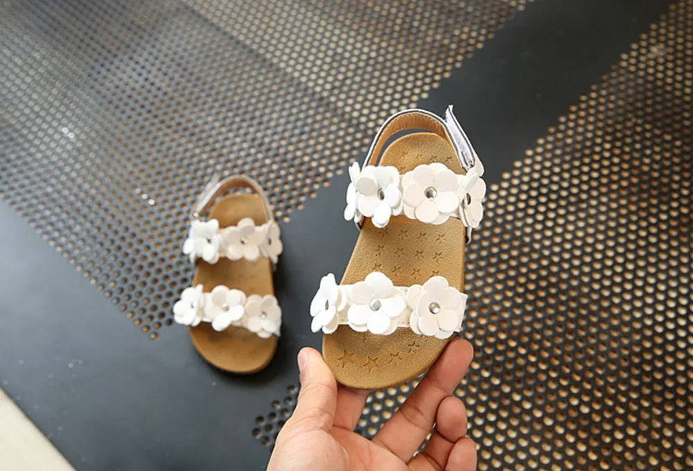 

girls shoes Baby Girl Sandals Floral Sole Kids Children Princess Sandals Shoes Beach meisjes sandalen6.943gg
