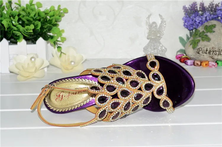 Korean Style Diamond Crystal Luxury Sandals High Heels Roman Womens Purple Evening Shoes Plus Size 11 Fashion 2016 Summer12