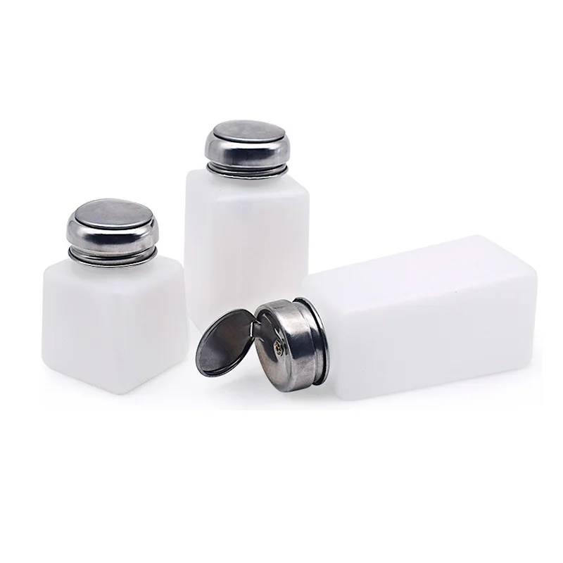 

500ML Portable Press Empty Refillable Bottle Liquid Alcohol Pump UV Gel Nail Polish Cleaner Acetone Water Remover Dispenser