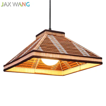 

JW Southeast Asia Wicker Rattan Bamboo Pendant Lights Hand Knitting Lamp for Living Room Restaurant Study Home Lighting Fixtures