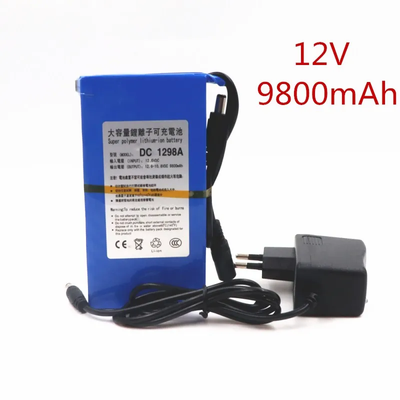 Прочный DC 12 V 9800 MAH de Alta Capacidade Super Poderoso Backup de Bateria Recarregvel литиево-ионный аккумулятор Para Cmera Accmulat