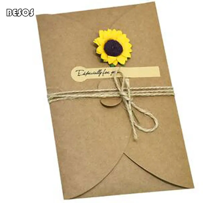 Brown Paper Printed Vintage Card Christmas Thanksgiving Valentine's Day Creative Birthday Carnation O0001M | Дом и сад