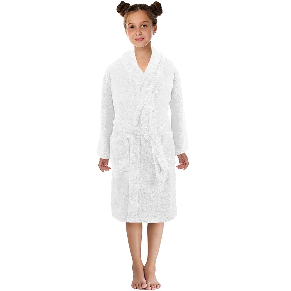 SAGACE халаты детский халат для детей, одежда для сна детское полотенце, банный халат, одноцветная фланелевая ночная рубашка, пижамы 19May28