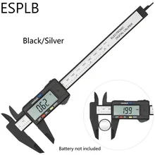 ESPLB 150mm Plástico 6 polegada Tela de LCD Eletrônica Digital Caliper Vernier Caliper Pinças de Conversão de Milímetro De Fibra De Carbono