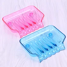 1 шт. практические ясно удобно водопад Цвет мыльница губка держатель лоток для хранения с двумя присоски для Ванная комната туалет Кухня