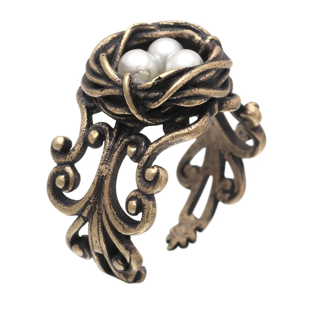 Винтажные кольца Hainon для женщин 2018 золотого вечерние птичье гнездо модные милые