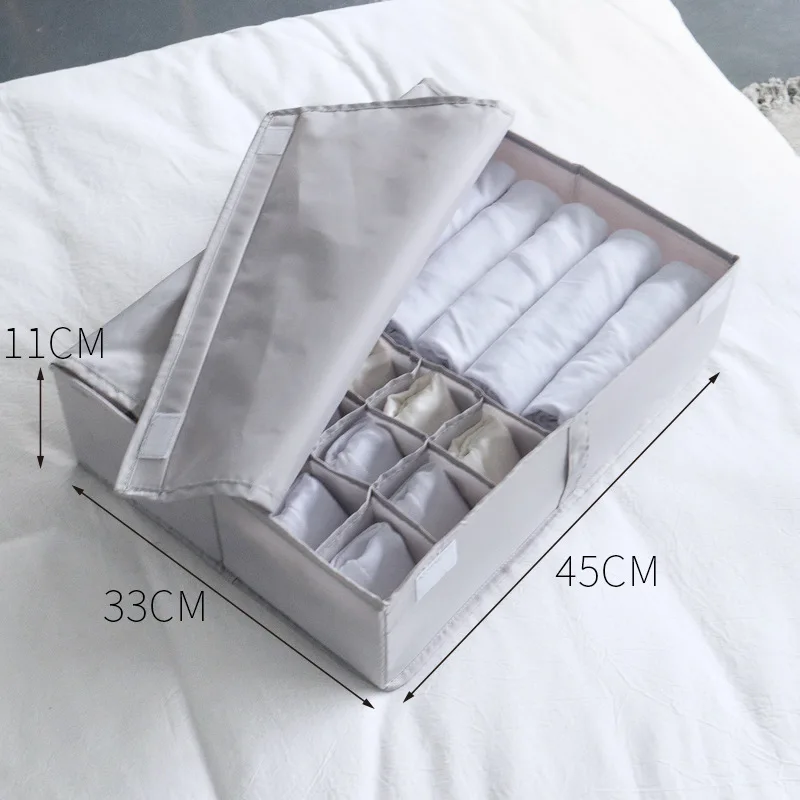 Oxford Cloth Drawer Organizers Two In One Multifunctional Underwear Storage Box Creative Home Folding Wardrobe Storage Box