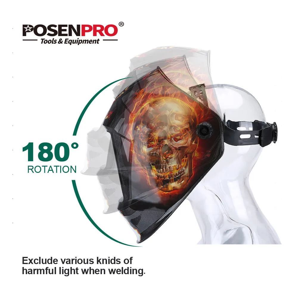 POSENPRO Fire Skull MMA MIG TIG Сварочная маска сварочный шлем Орел для сварочного аппарата для пайки сварочный колпачок для сварки