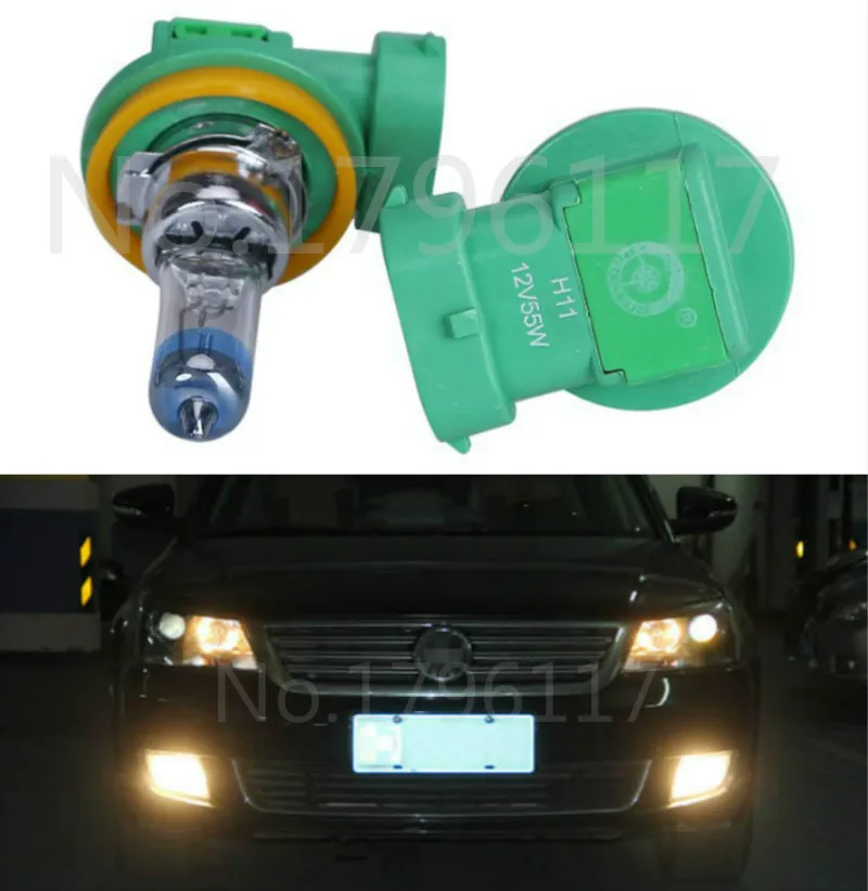 2x H11 12V 55W супер яркий 4300K ксеноновая желтая галогенная лампа автомобильный