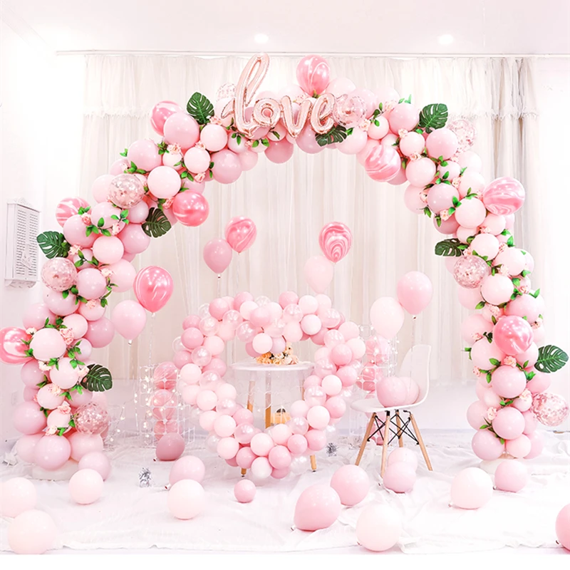 JAROWN New Wrought Iron Balloon Arch T Stage Decoration Wedding Flower Arrangement Decoration Round Ring Activity Party Decor (19)