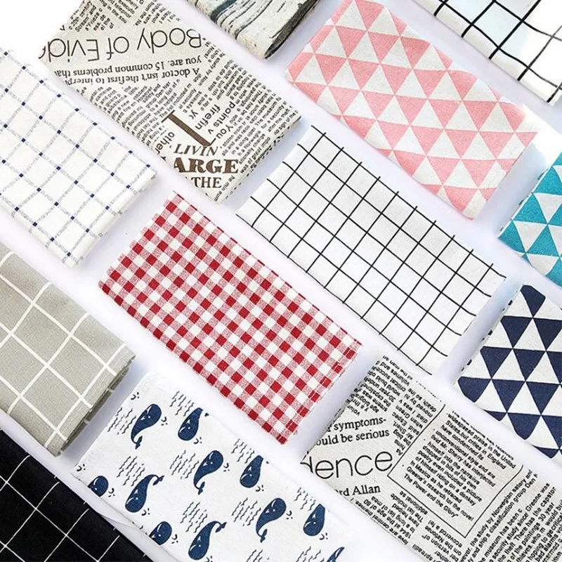 

CFen A's English Newspaper Lattice Style Dining Table Place Mats Table Cover Mat Design Cotton and Linen Napkin 30x40cm 10pcs