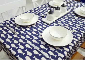 

50x150cm Zakka red blue dark blue whale cotton linen Fabric Burlap for Sewing Textile Quilting Diy for pillow curtain Purse