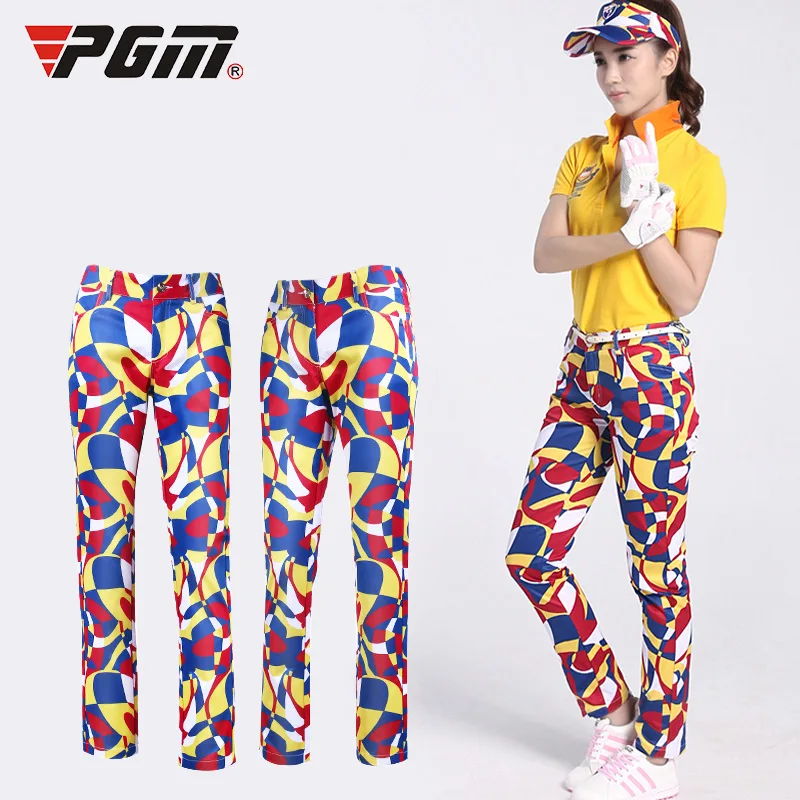 

2018 New summer golf pants Lady breathable Sweat pants Print sports tight trousers for women size XS-XL