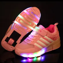Повседневные детские светящиеся кроссовки с колесиками, детские светящиеся кроссовки для девочек и мальчиков, летние детские кроссовки