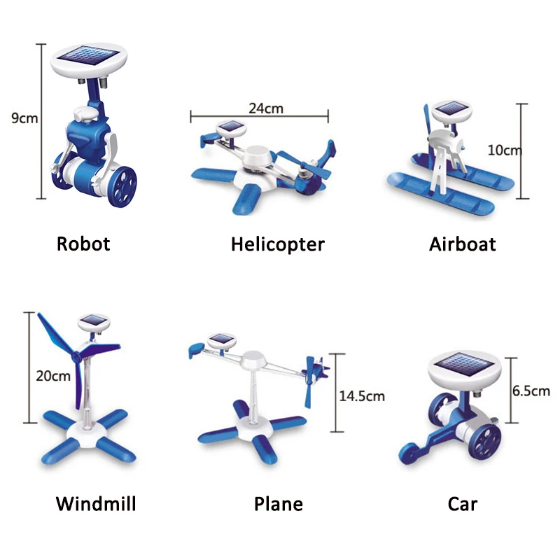 6 в 1 III Солнечный робот с двигателем комплект DIY автомобиль/мельница/Самолет/вертолет/Airboat модель игрушки для детей развивающие игрушки(S0