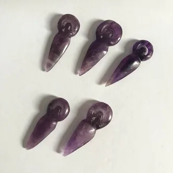 

Free shipping!7cm lovely cute Natural Amethyst Quartz Crystal stone Goddess angel for Jewelry pendants for Anniversary Gifts .WY