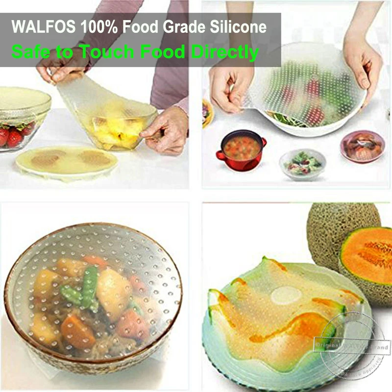 Настоящий бренд WALFOS, 1 шт., Пищевая силиконовая обертка, уплотнительная крышка, стретч-пленка, пищевая свежая, кухонные инструменты