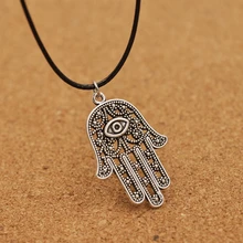 Злой Глаз Хамса Фатима рука античное серебро заявление воротник колье ожерелья и браслеты Подвески Ювелирные изделия подарок оптом B493