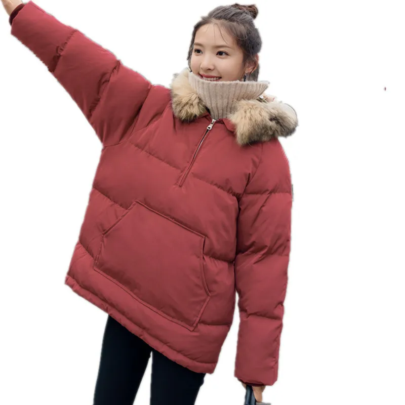

Warm Hooded Loose Cotton Padded Manteau Femme Hiver Pullover Parka Women Jackets Casual Oversized Winter Coat Women TT3534