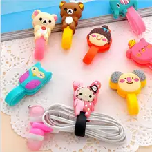 Симпатичные зажимы для кабеля в виде персонажей мультфильмов/ленточная обмотка для наушников/зажимов для сумок с кнопками 10 шт./партия. смешанный цвет