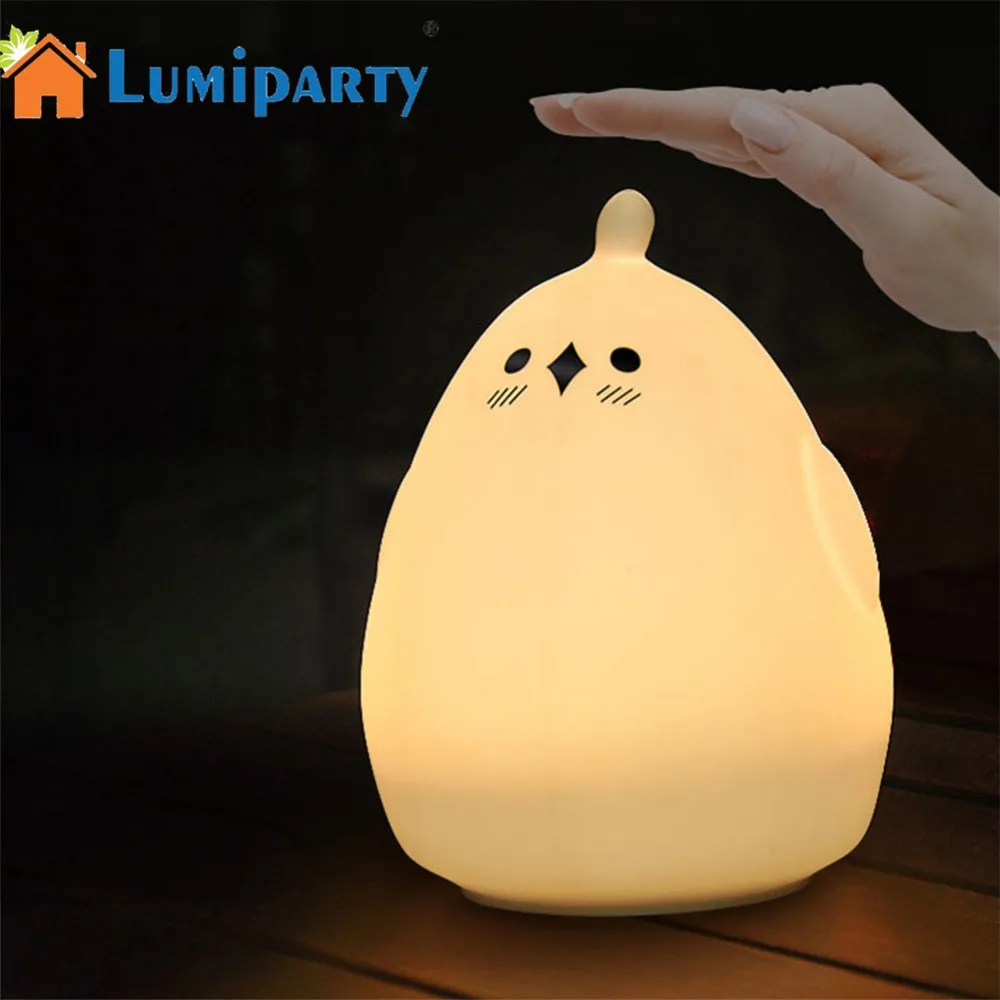 

LumiParty Night light Cute Moon Lamp Silicon Chick Night Lamp USB Charging Bed Light Home Office Colorful Decoration Lighting