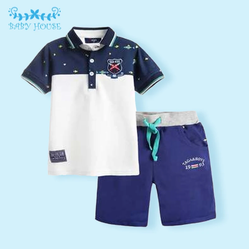 

Free Shipping New Hot Selling Top Quality Children Sets Baby Boys Suits Short Sleeve Shirt + Short Pants Kids Clothing Sets