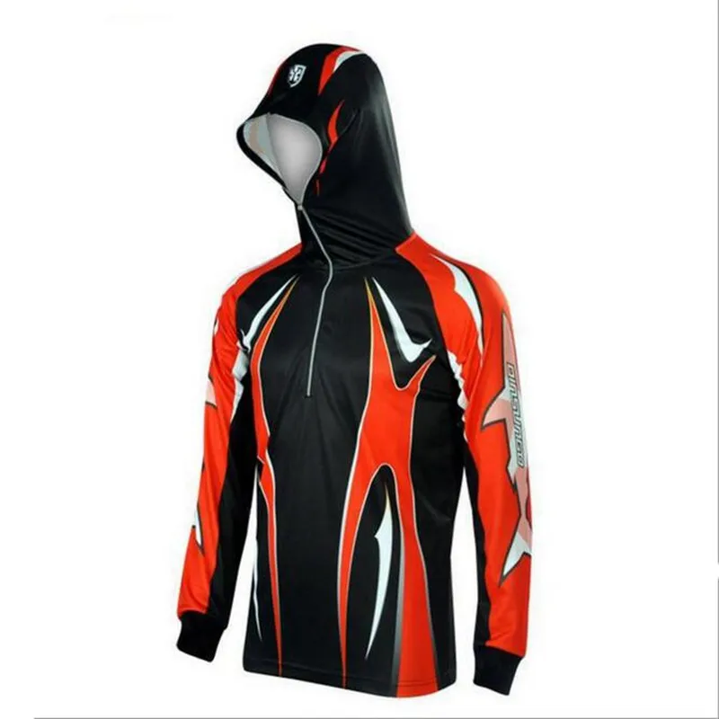 

2017 NEW Men Hiking climbing Anti UV Cool Breathable Quick-drying Professional Clothes Fishing homme Hooded Fishing Shirt