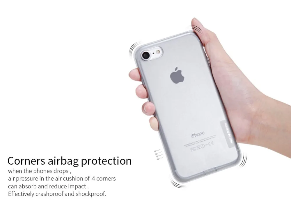 Чехол для Телефона iphone 7 тонкий прозрачный силиконовый защитный чехол из ТПУ и ПК