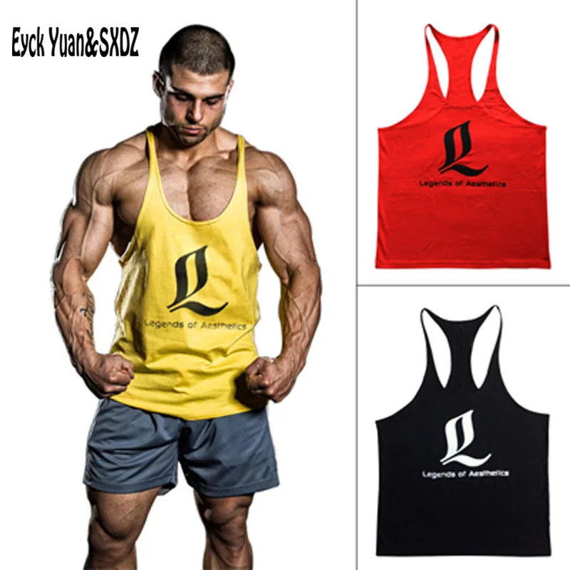 New Bodybuilding Singlet Fitness Men 