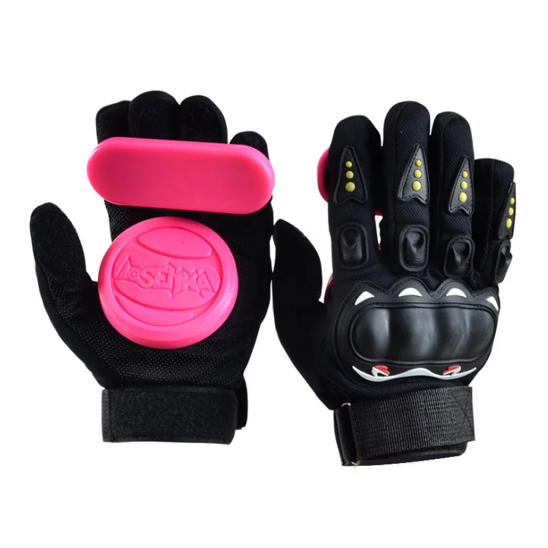 

LOSENKA Long board slider speed brake gloves skateboard double slide block intermediate highway Downhill brake glove