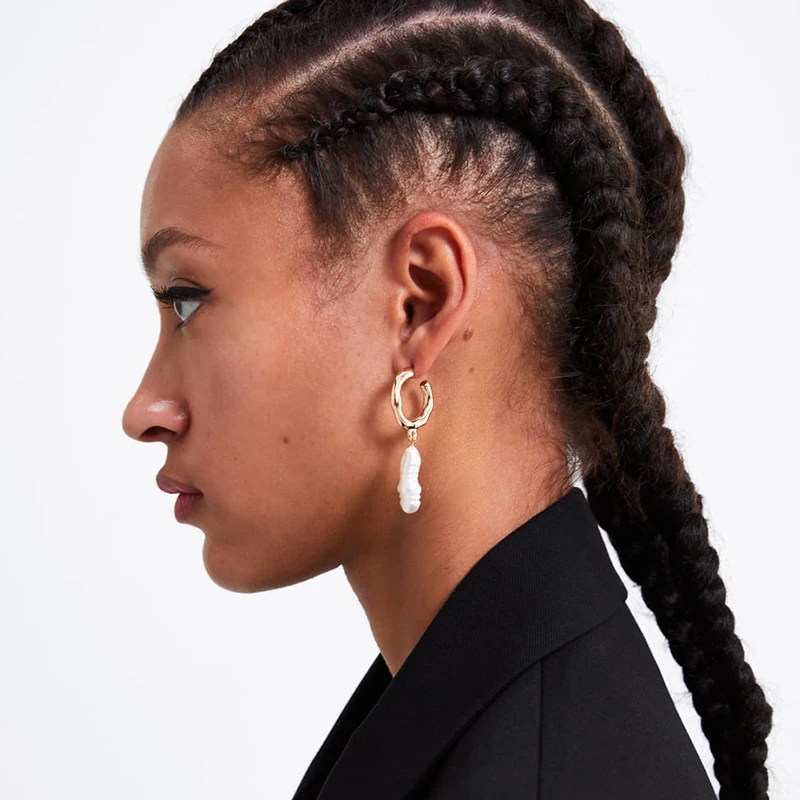 

Miwens 2019 Za Newest Arrival Spring Style Shell Metal Maxi 2PCS/Sets Hoop Drop Earrings Women Lady Girls Jewelry Bijoux A363