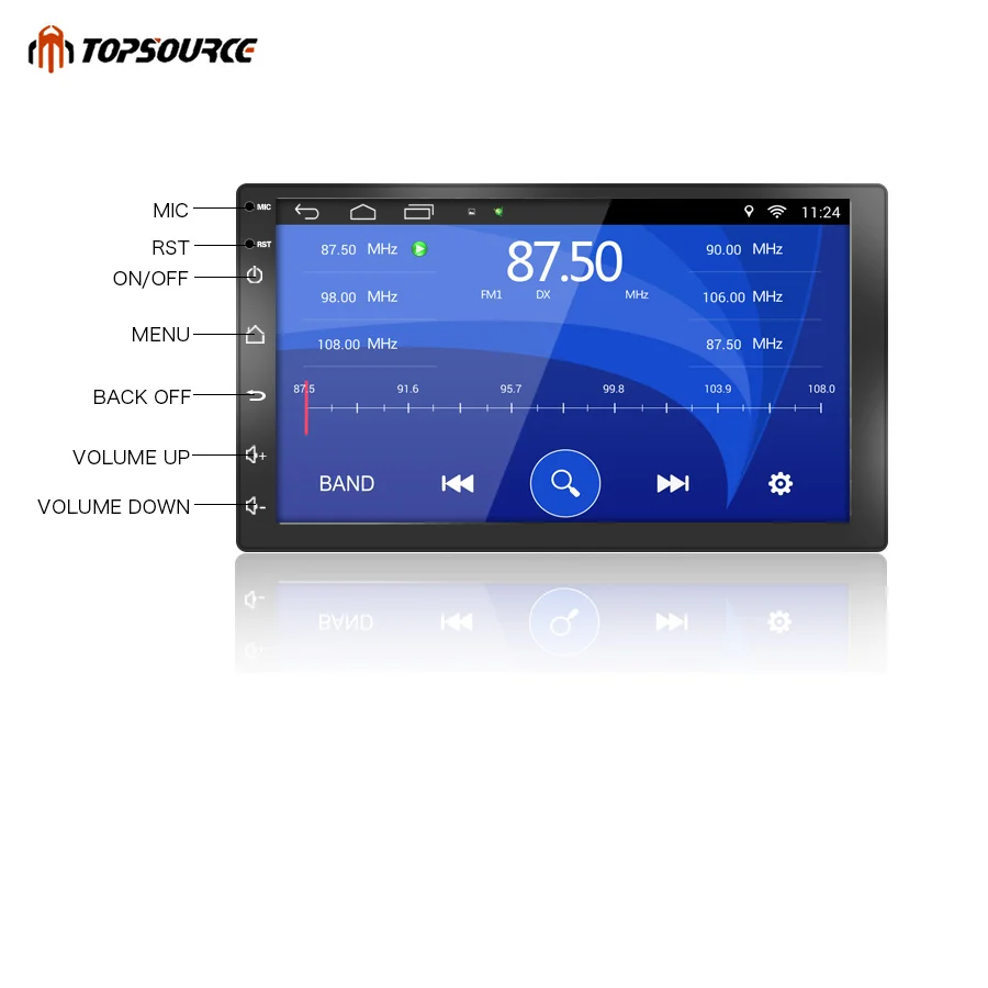 Discount TOPSOURCE Car Multimedia Player Android 6.0 Car DVD Radio Player 2 din WiFi For Nissan TOYOTA Volkswagen Universal GPS 1024X600 2