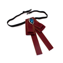 Формальная рубашка с воротником для мужчин и женщин, блуза с галстуком-бабочкой, украшенная стразами, для свадьбы, бизнеса, Рождества, галстук, Униформа, лента, галстук-бабочка