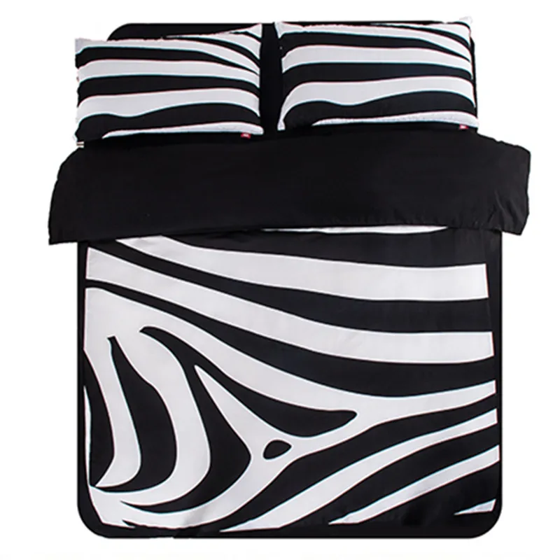 Free shipping new 3pcs/4pcs twin/full/queen size zebra striped bedding