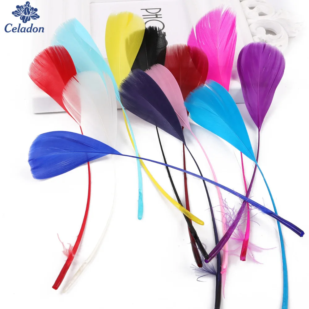 

50pcs/lot Length 15-20cm Multi Color Small Goose Feathers Dyeing Feathers for DIY Jewelry Craft Making Wedding Decorations