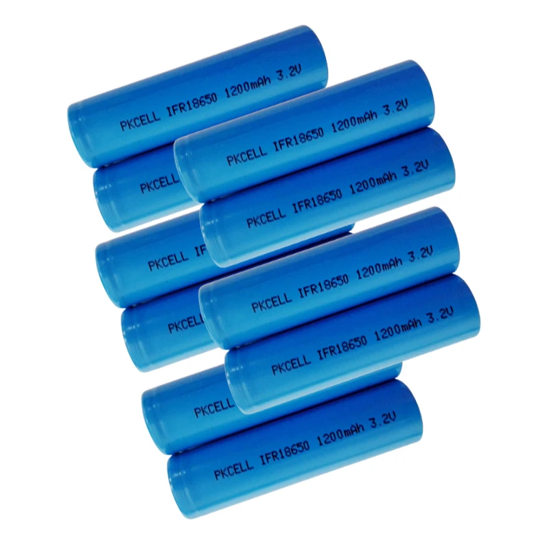 

10PCS PKCELL 1200mAh 3.2V LiFePO4 18650 Battery lifepo4 IFR 18650 li-ion Rechargeable Battery Batteries Cell For Power tools