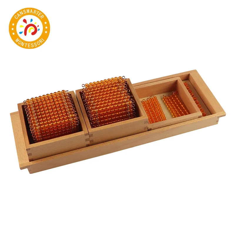 

Montessori Kids Toy Introduction to Decimal Symbols with Trays Beads Presenter Demo System Preschool