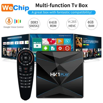 

Wechip HK1 Play Android 9.0 Smart TV Box Amlogic S905X2 Voice Remote Wifi Youtube Google Play Set Top Box HK1 Mini Set Top Box