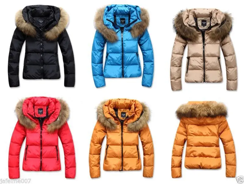 short puffer jacket with fur hood