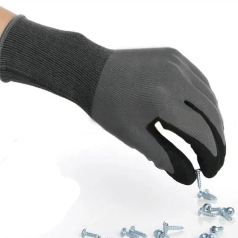 Waterproof Household Gloves Wear-resistant Antiskid Garden Rubber Gloves Durable Emulsion Nitrile Sandy Coated Safety Gloves TY