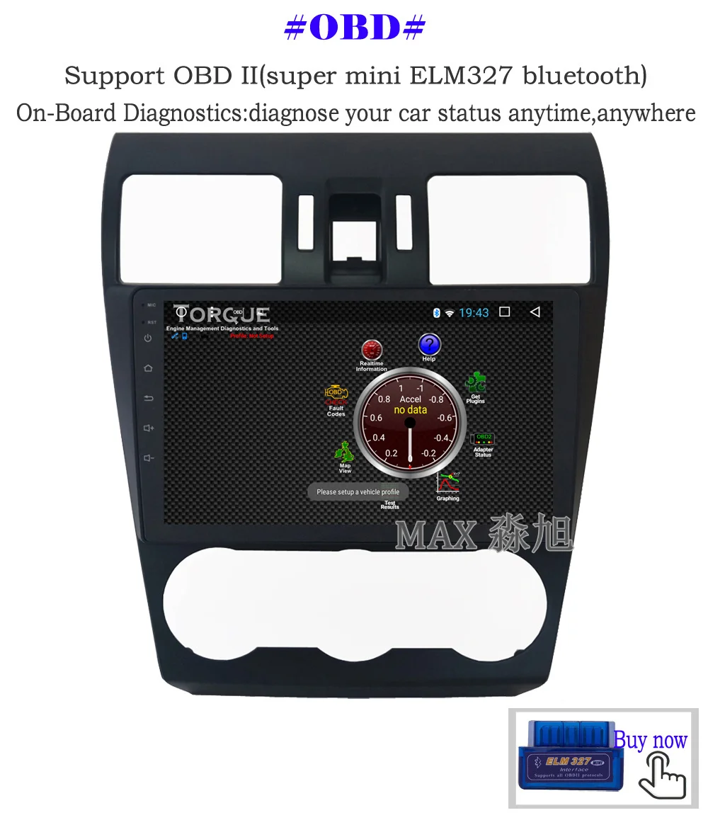 Discount MAX Android 8.1.0 Car DVD Player for Subaru WRX Forester 2014 2015 2016 Car Radio RDS BT 4G WiFi SWC GPS Navigation Free Map 12