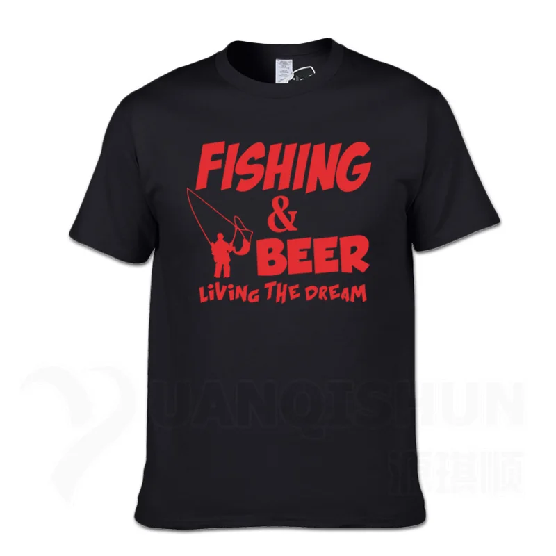 Футболка с надписью «Fishings» и надписью «Fishinger Beer Fish Live The Dream», футболка с надписью «Sporter Flying Fresh Fun Gift», футболки - Цвет: Black 3