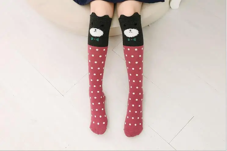 1 пара Детские хлопковые носки до колен с мультяшным принтом|kids knee high|kids high sockshigh