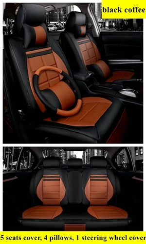 Кожаный полный набор чехлов для автомобильных сидений универсальные автомобильные защитные чехлы для сидений для DODGE challenger SRT/Ram/Rampage/CALIBER/NITRO/NEON/bmw 46 - Название цвета: 5 seats luxury