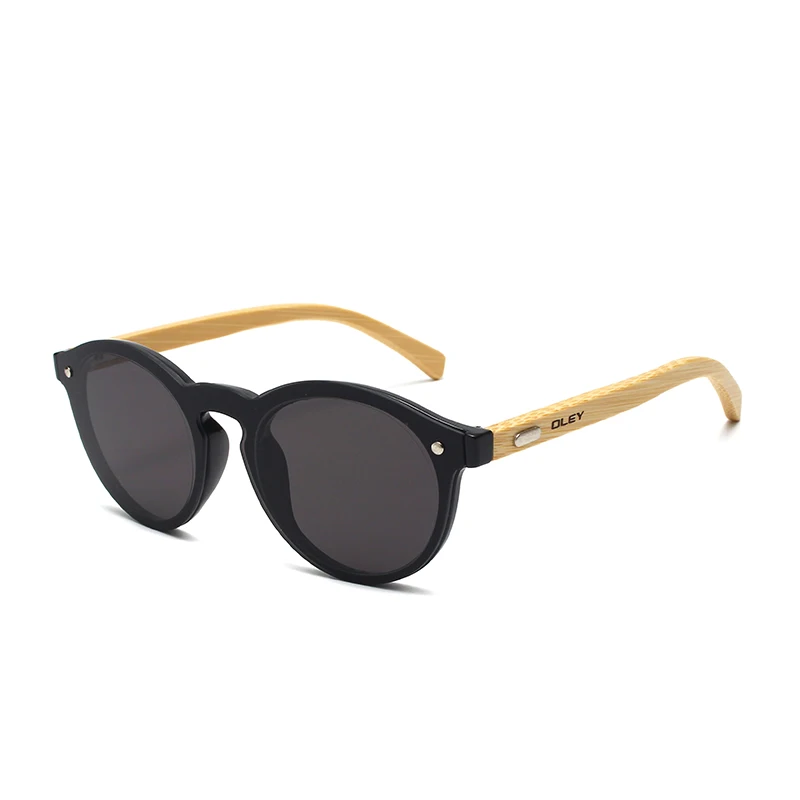 OLEY, брендовые, бамбуковые, цветные, пленочные солнцезащитные очки, женские, классические, круглые, в целом, Плоские линзы, модные, Ретро стиль, женские солнцезащитные очки Z0479 - Цвет линз: Z0479 C1