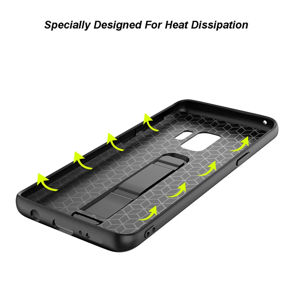 Luxury Carbon Fiber Ring Kickstand Phone Back Case For SAMSUNG Note 9 Note 8 S9+ S8 Plus S7 Edge Soft TPU Shockproof Stand Cover (7)
