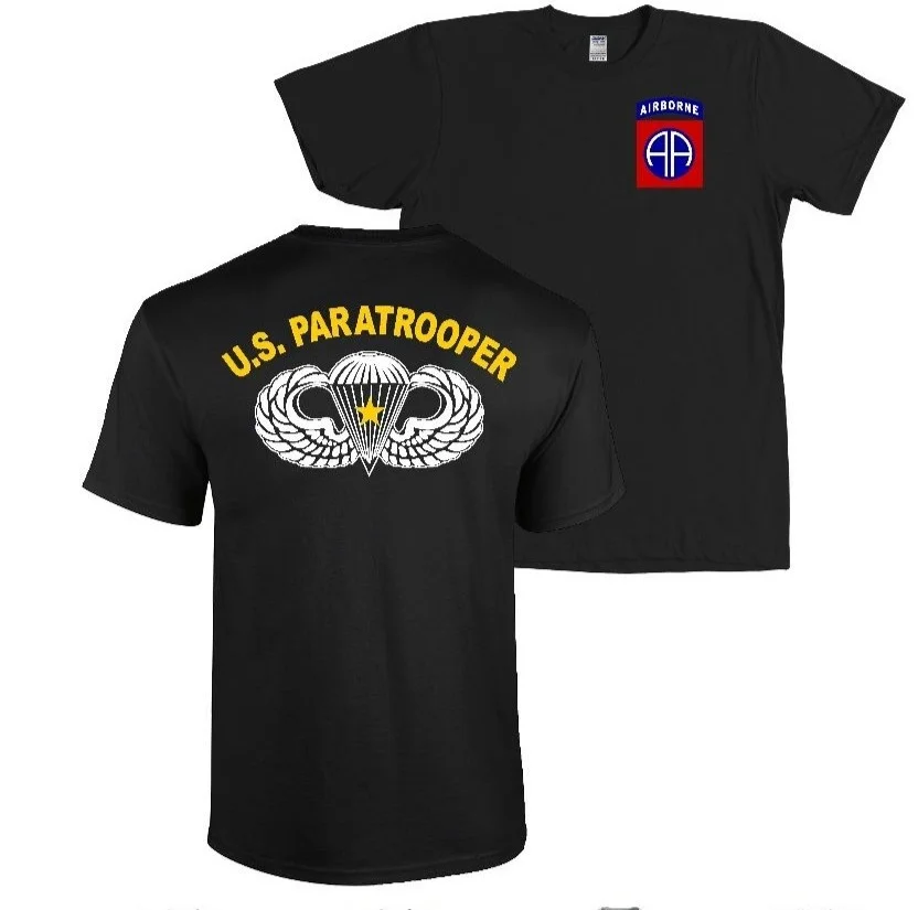 

82nd Airborne Division Combat Jump Wings Shirt US Paratrooper Tee