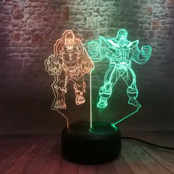 

Marvel Hulk Figuras Model 3D Nightlight LED 7 Mixed Colors Change Light Avengers End game Thanos Figure Toys