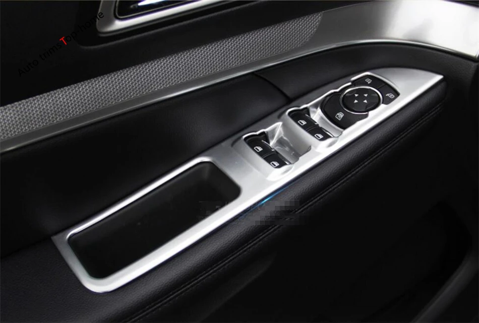 

For Ford Explorer 2016 ABS Inner Door Armrest Window Lift Button Cover Trim