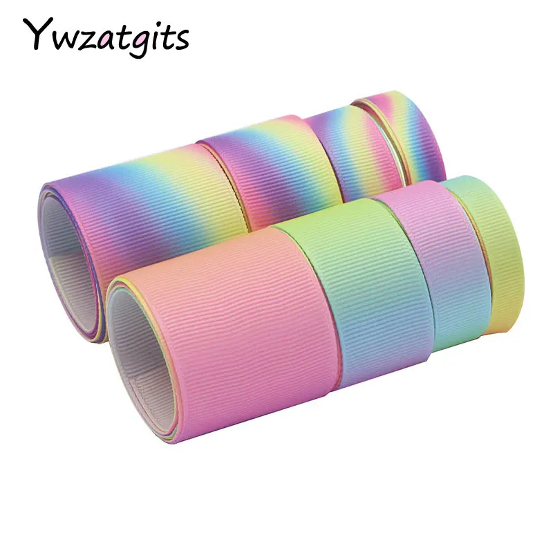 

ywzatgits 5yards 10/15/25/40mm Gradient color Grosgrain Ribbons Bow Handcraft DIY Sewing Garment Wrapping Material YS0302